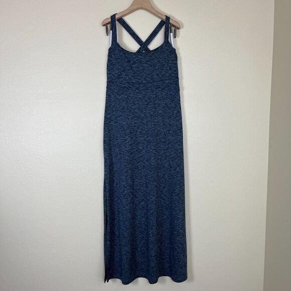 Eddie Bauer Women's Size S Blue Space Dye Jersey Maxi Dress Casual Outdoor - Picture 5 of 17